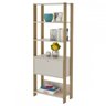 Estante para Livros Match 1 Porta 3 Prateleiras Off White/Carvalho Artely - 2