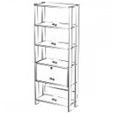 Ver imagem 5 de Estante para Livros Match 1 Porta 3 Prateleiras Off White/Carvalho Artely