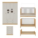 Ver mais imagens de Quarto de Bebê Completo Berço Americano 3x1 Colchão Pirulito Multimóveis Mp4633 Madeirado/off