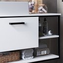 Ver imagem 6 de Gabinete Suspenso Banheiro 80 Cm com Cuba Preto Branco P1007 Pp