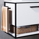 Ver imagem 7 de Gabinete Suspenso Banheiro 80 Cm com Cuba Preto Branco P1007 Pp