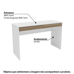 Escrivaninha Lindóia com 2 Gavetas - Branco/Castanho - 2