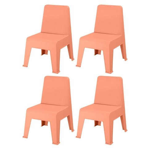 Kit 4 Cadeiras Empilhável Infantil Origami Rivatti 38,5 Cm (larg) Estrutura Polipropileno Pp Pê