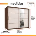 Ver imagem 3 de Guarda Roupas Casal com Espelho 2 Portas de Correr 6 Gavetas Modena