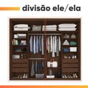 Ver mais imagens de Guarda Roupas Casal com Espelho 2 Portas de Correr 6 Gavetas Modena