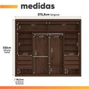 Ver imagem 4 de Guarda Roupas Casal com Espelho 2 Portas de Correr 6 Gavetas Modena