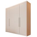 Ver imagem 2 de Guarda Roupa Solteiro 100% MDF 4 Portas 3 Gavetas Aurora - Móveis Europa - Off White