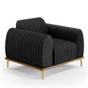 Ver imagem 4 de Kit Sofá 3 Lugares 210cm Com 2 Poltronas Molino Pés D'ouro D02 Linho Chumbo D-465 - Lyam Decor