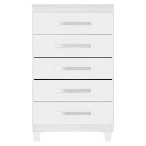 Comoda 5 Gavetas 57 Cm Moden 2259 Branco Flex Incp