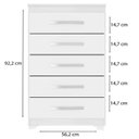 Ver imagem 4 de Comoda 5 Gavetas 57 Cm Moden 2259 Branco Flex Incp