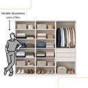 Ver imagem 4 de Guarda Roupa Casal Modulado Versa em MDF 6 Portas com 11 Prateleiras 3 Gavetas 1 Cabideiro