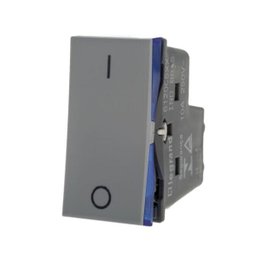 Interruptor Bipolar Simples 10a 250v 1m Cinza Pial Plus + Interruptor Intermediário 10a Cinza Pial - 1