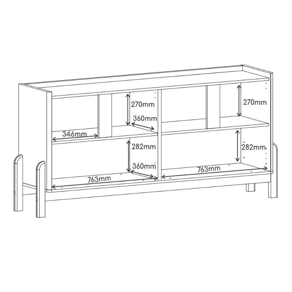 Buffet Lizz 170cm 4 Portas C/ 6 Espaços Internos Cedro