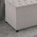 Ver imagem 4 de Puff Élan 90cm em Linho com Rodízios e Botão Cristal Elegante com Articulador Larbelle Móveis