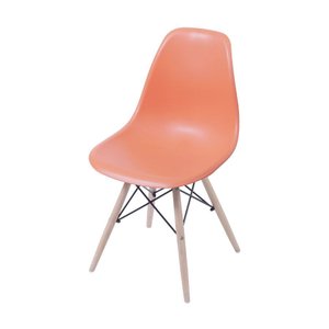Cadeira Charles Eames Eiffel Dkr Base Madeira:laranja