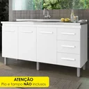 Ver imagem 2 de Balcao para Pia 3p 3g 160 Cm Emily Branco Mobbs