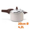 Jogo de Panela Pressão Antiaderente 4,2l Indução Vanilla Brinox com Amassador Inox e Concha - 5