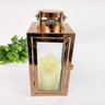 Lanterna Marroquina Decorativa Inox Cobre 25x11cm Quadrada - 3