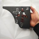 Ver imagem 3 de Mãos Francesas Pretas Decorativas 20cm Jesus Cristo Cruz em Aço Ornamentada