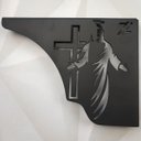 Ver imagem 6 de Mãos Francesas Pretas Decorativas 20cm Jesus Cristo Cruz em Aço Ornamentada