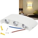 Ver imagem 1 de Arandela Parede Meia Lua Luminaria 6w 6 Fachos Iluminaçao Casa Muro Predio Garagem Varanda Quintal J