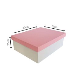 Caixa 100% Mdf (20x16x7,5) Rosa/branco - 5