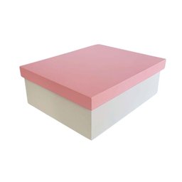 Caixa 100% Mdf (20x16x7,5) Rosa/branco - 1