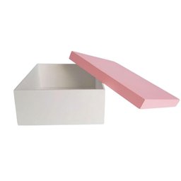 Caixa 100% Mdf (20x16x7,5) Rosa/branco - 4