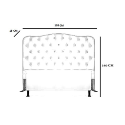 Cabeceira Casal 138 - Bello Box - Dunas Sintético Preto - 4