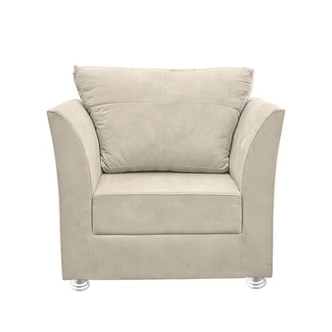 01 Poltrona Lisboa Suede Bege -pandora Decor