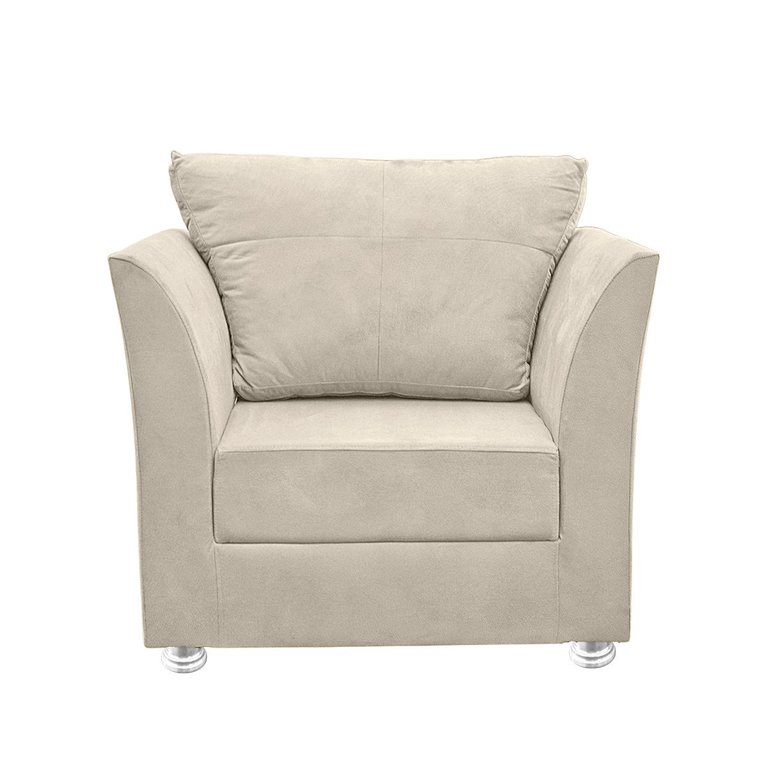 01 Poltrona Lisboa Suede Bege -pandora Decor