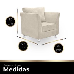 01 Poltrona Lisboa Suede Bege -pandora Decor - 2