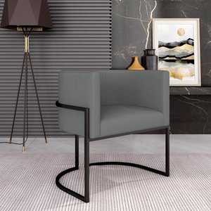 Poltrona Estofada Oregon Preto Fosco/suede Cinza - M. Arapongas Preto Fosco/suede Cinza