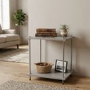 Ver imagem 1 de Mesa de Cabeceira Suspensa Cinza Mdf Quarto Mesa de Cabeceira Estilo Industrial Pequena Baixo Retro