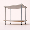 Ver mais imagens de Mesa de Cabeceira Suspensa Cinza Mdf Quarto Mesa de Cabeceira Estilo Industrial Pequena Baixo Retro