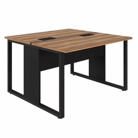 Plataforma p/ 2 Pessoas 1,20m x 1,20m Pé Metal Ng Pr F5 Cor:Nogal com Preto