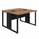 Ver imagem 1 de Plataforma p/ 2 Pessoas 1,20m x 1,20m Pé Metal Ng Pr F5 Cor:Nogal com Preto