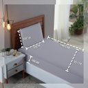 Ver imagem 2 de Kit Roupa Cama Solteiro 100% Algodão 2 Peças Percal 300 Fios Hotel Pousada:cinza