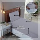 Ver imagem 3 de Kit Roupa Cama Solteiro 100% Algodão 2 Peças Percal 300 Fios Hotel Pousada:cinza