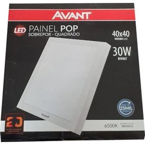 Plafon Sobrepor Quadrado LED 30W (40x40) Branco Frio Avant