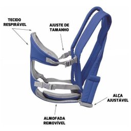 Baby Bag Bolsa Canguru Suporta até 12kg Respirável Azul - 3
