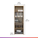 Ver imagem 2 de Kit 2 Estantes com Prateleiras Organizador 57x183 cm MDP Carvalho 0700 Prime