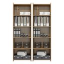 Ver imagem 1 de Kit 2 Estantes com Prateleiras Organizador 57x183 cm MDP Carvalho 0700 Prime