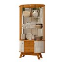 Ver imagem 4 de Estante Home Theater Nilo sem Pés Cinamomo com Cristaleira Moss Cinamomo Off White - Madetec
