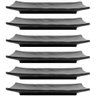 Jogo de 6 Pratos de Sushi Melamina Retangulares 20x14cm Preto Gourmet Mix Travessas para Servir - 1