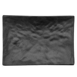 Jogo de 6 Pratos de Sushi Melamina Retangulares 20x14cm Preto Gourmet Mix Travessas para Servir - 5