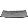Jogo de 6 Pratos de Sushi Melamina Retangulares 20x14cm Preto Gourmet Mix Travessas para Servir - 6
