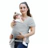 Wrap Sling Carregador de Bebê 100% Algodão Cinza Claro - 1