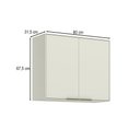Ver imagem 4 de Armário Aéreo Cozinha 80 cm Fineze 2 Portas 100% MDF Areia Hp - Henn