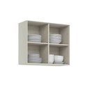 Ver imagem 3 de Armário Aéreo Cozinha 80 cm Fineze 2 Portas 100% MDF Areia Hp - Henn